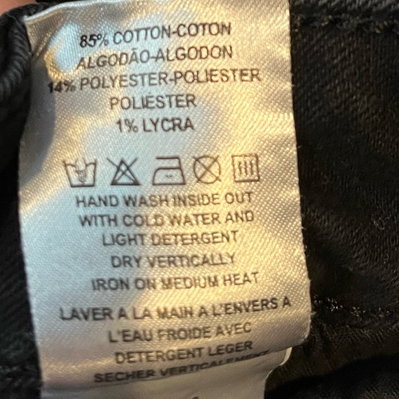 Dl1961 Emma Power Leggings Skinny Distressed Jeans Black Size 29 - Picture 8 of 9